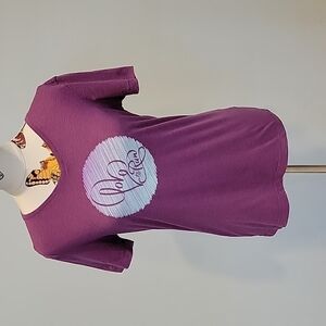 Asics purple "love to run" short sleeved tshirt size M